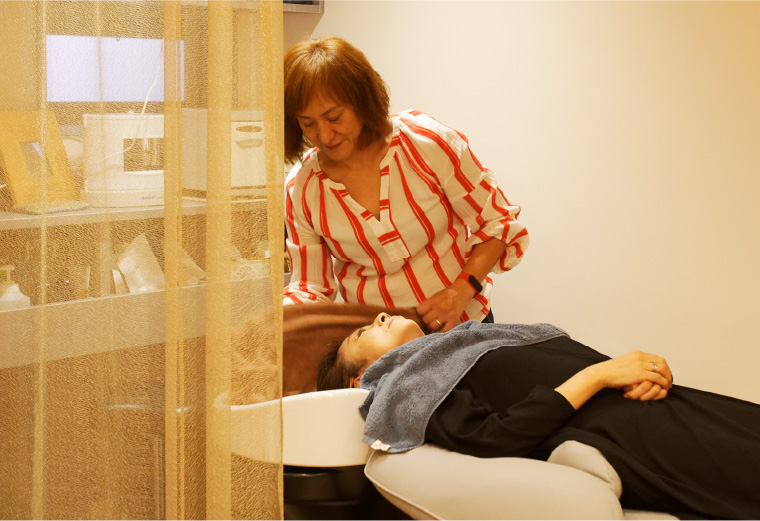 マイクロバブル施術風景